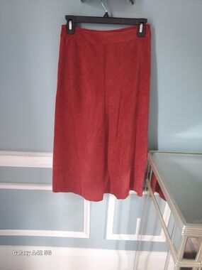 Women's Rust A-Line Corduroy Midi Skirt